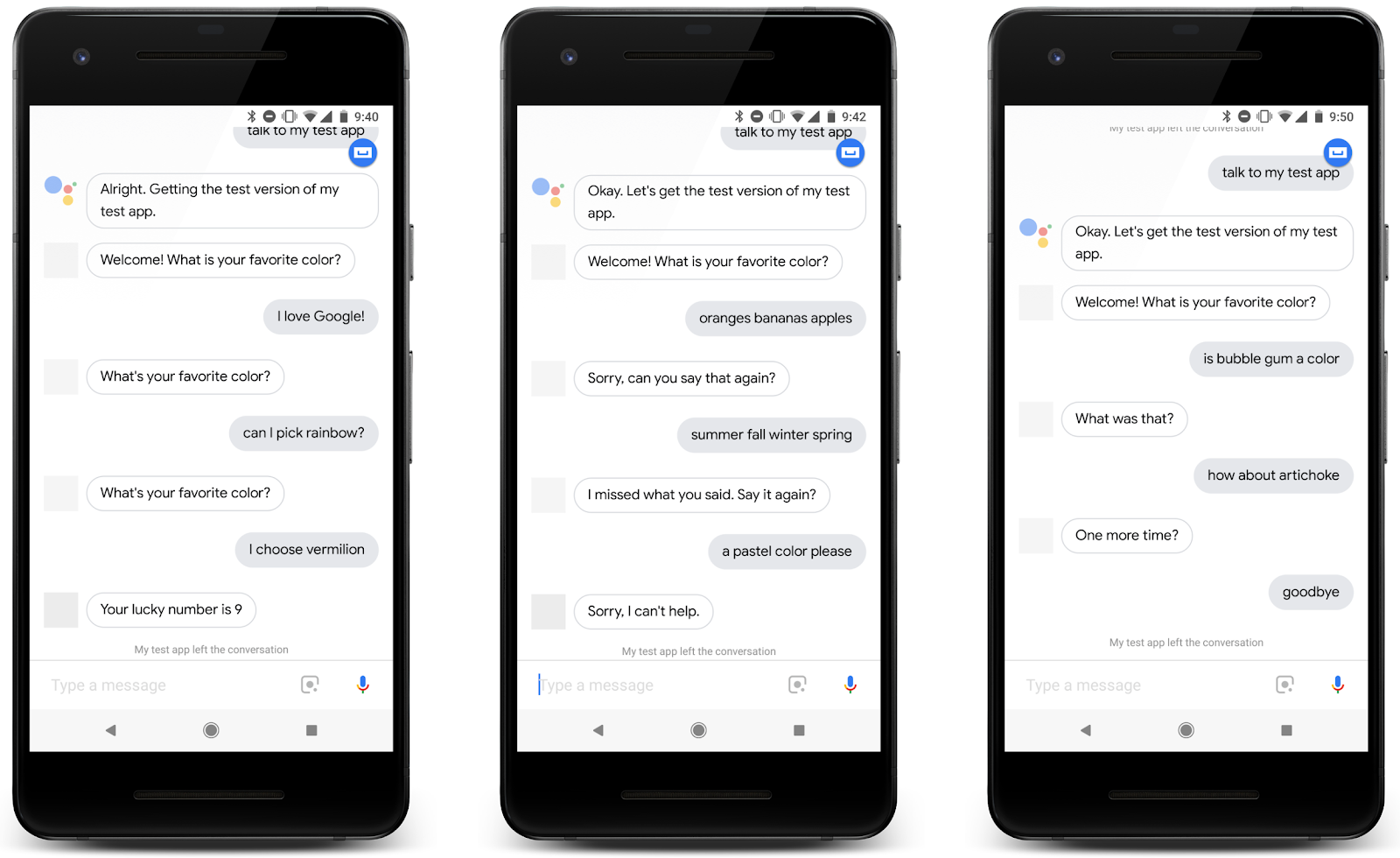 Figure 1: The conversational design of the Action we’ll build in this codelab.