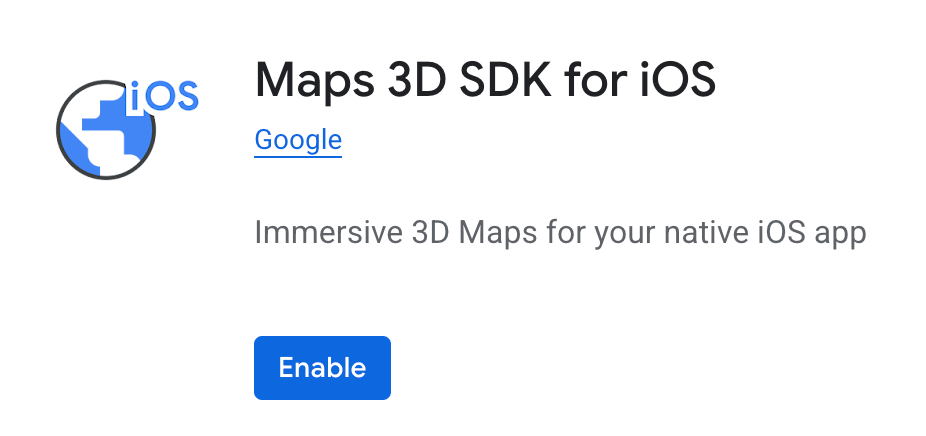 Maps 3D SDK in der Google Console aktivieren