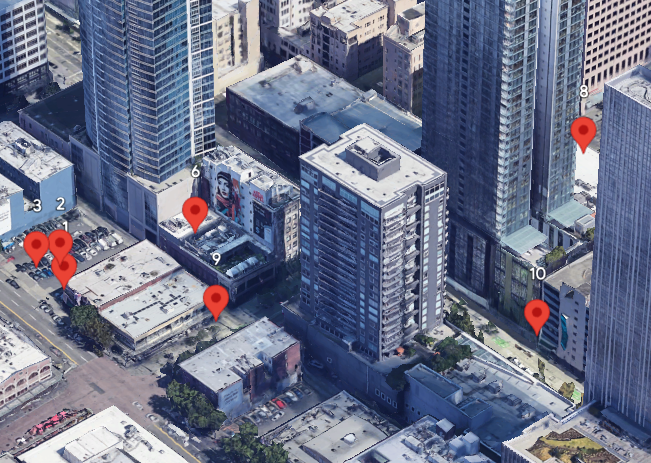 遮蔽されたマーカーが非表示になっている地図の画像