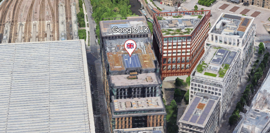 Penanda dengan Union Jack. “Penanda yang menampilkan simbol bendera Union Jack.