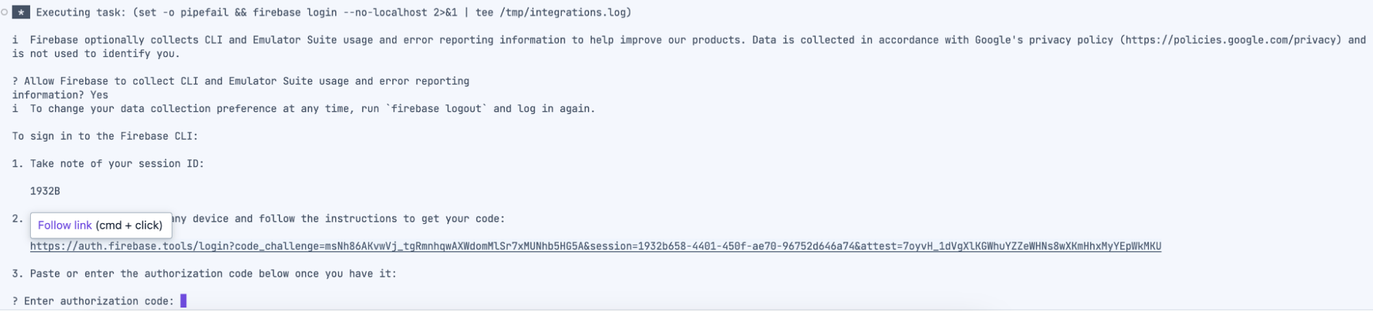 Image showing Authentication instructions.
