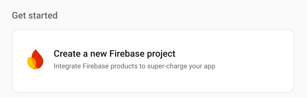 أنشِئ مشروعًا جديدًا على Firebase.