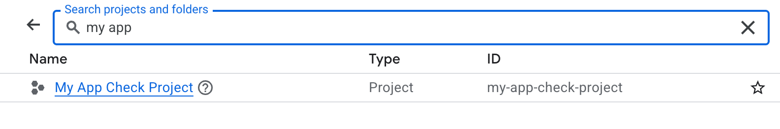 Image showing Select project list