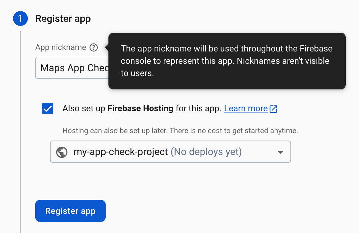 Enregistrez la nouvelle application.