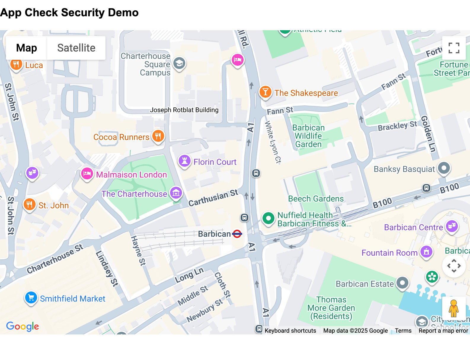 דף שבו מוצגת האפליקציה הפועלת