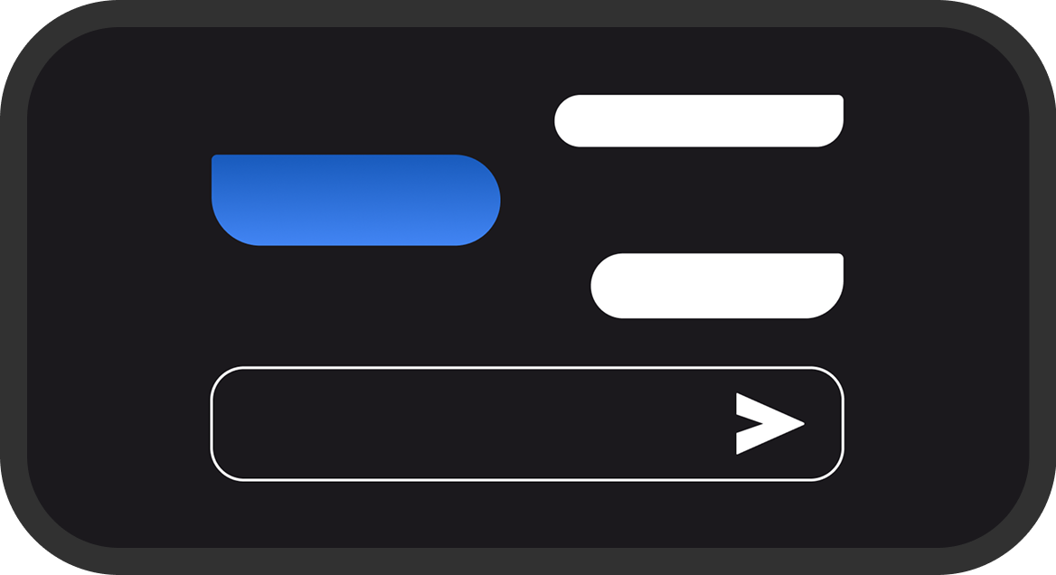 Dark UI with blue and white progress bars and dotted line
