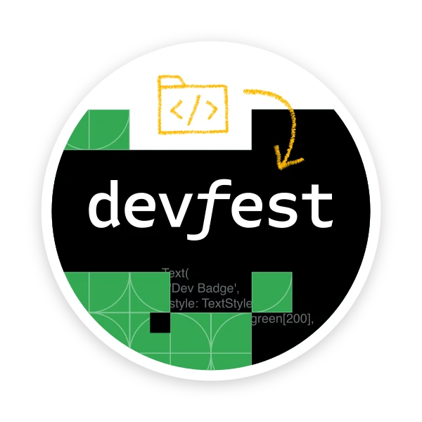 Insignia de registrante en DevFest