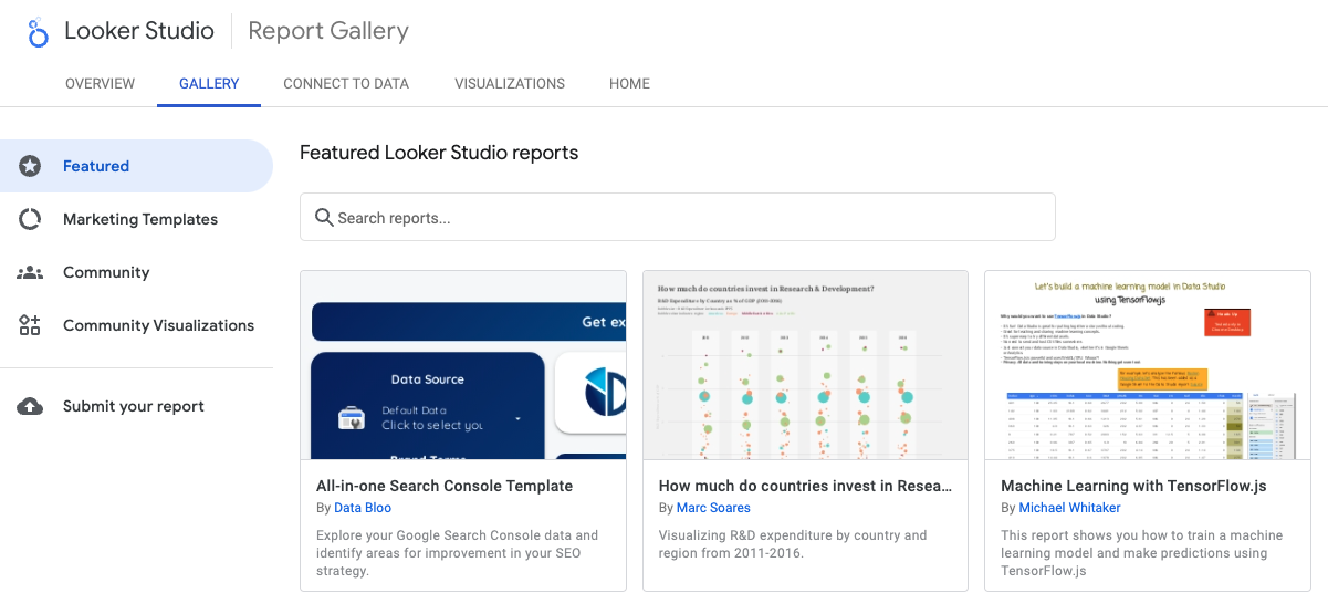 Data Studio Gallery