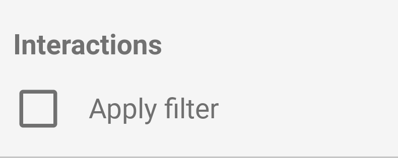 Interactions checkbox in properties panel.