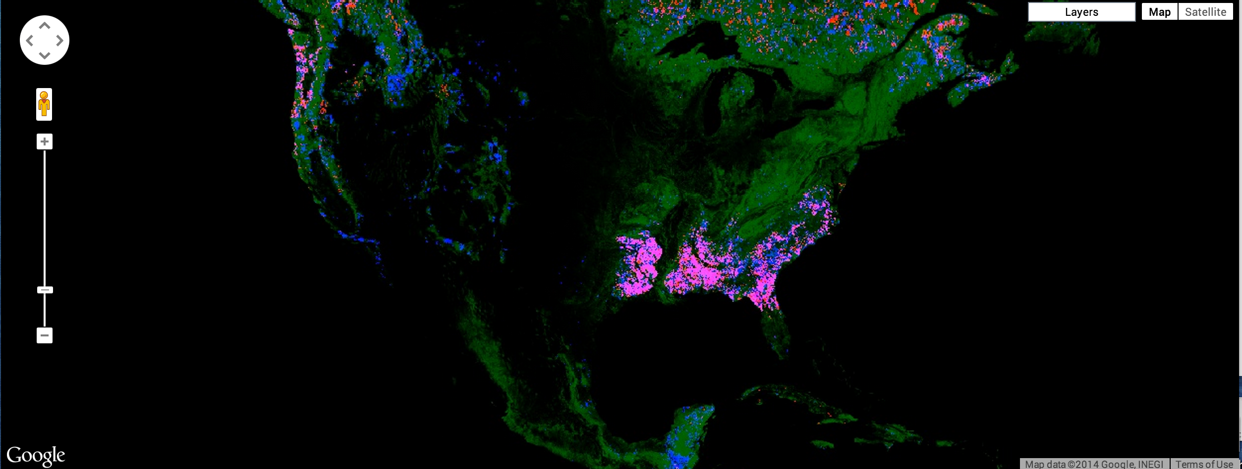 Mudança nas florestas dos EUA