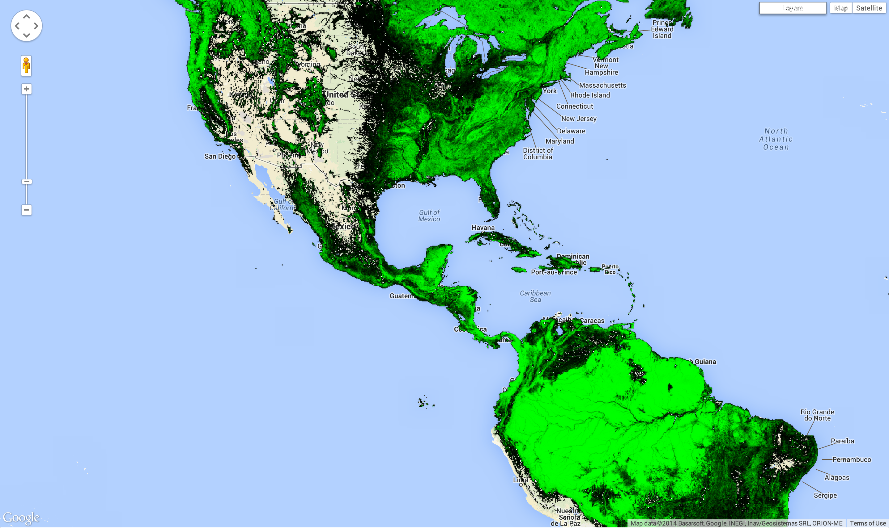 Cobertura vegetal das Américas