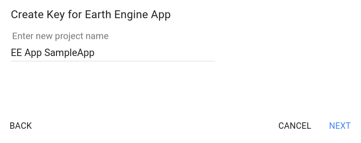 Projektname eingeben