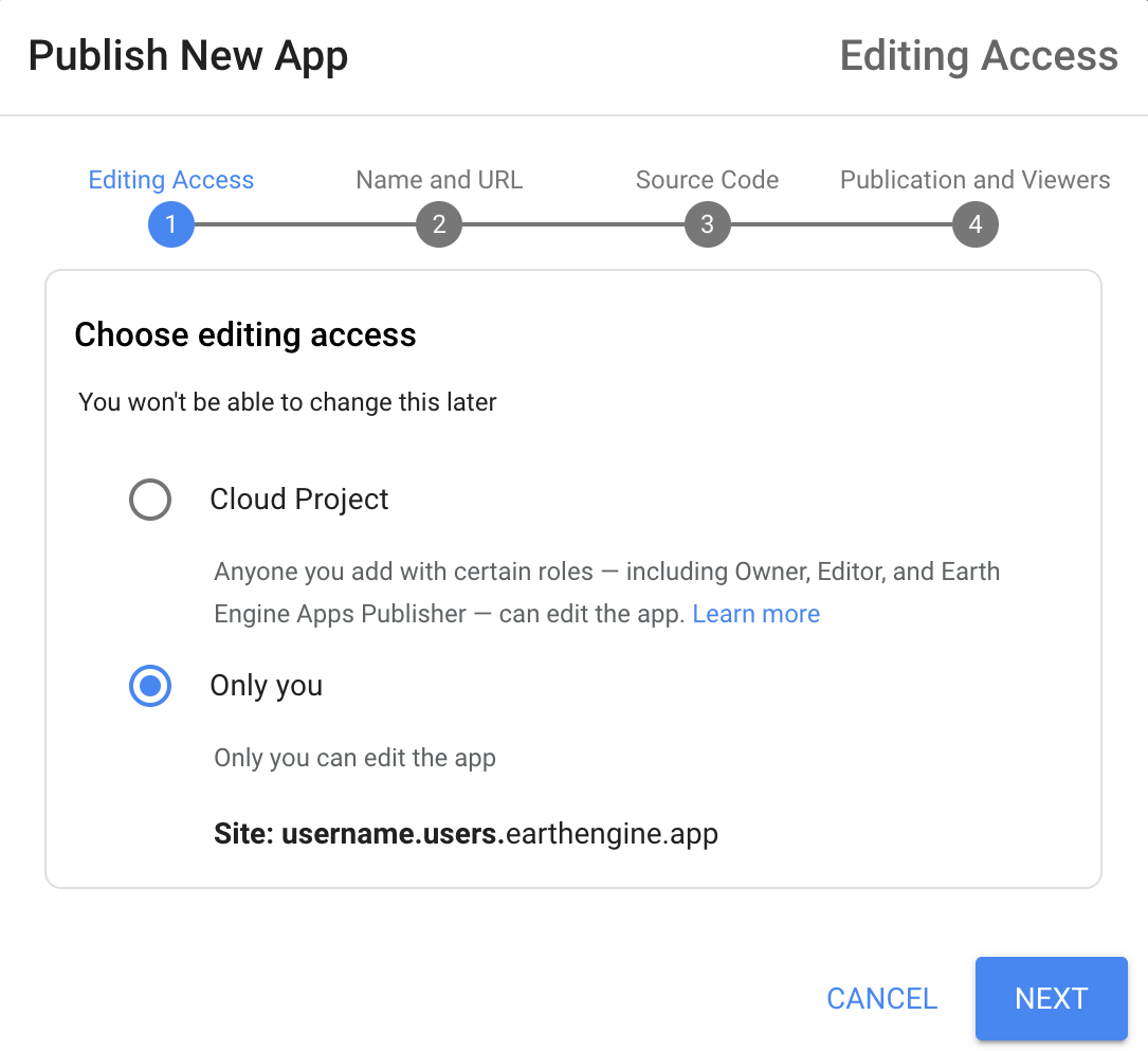 Choose editing access