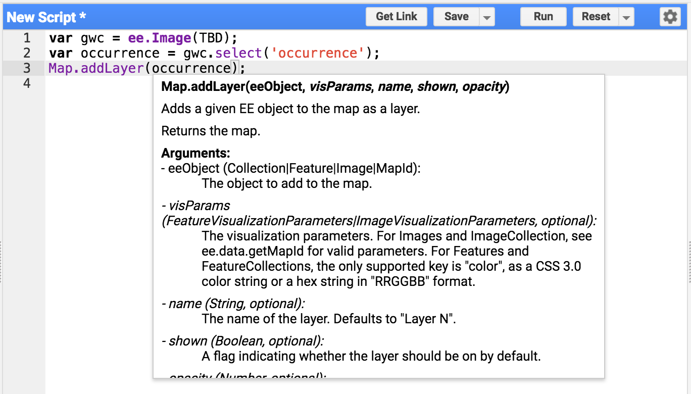 อาร์กิวเมนต์ของ Map.addLayer