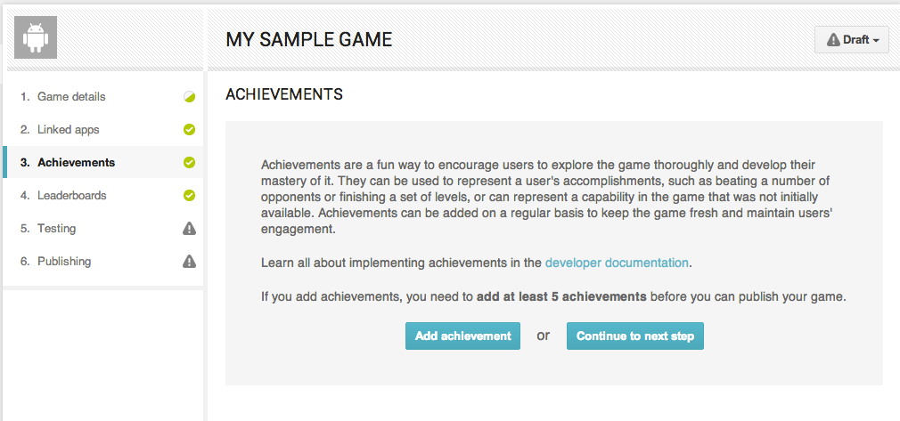 Achievements | Play Games Services | Google Developers