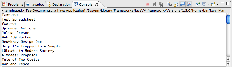 Output del programma