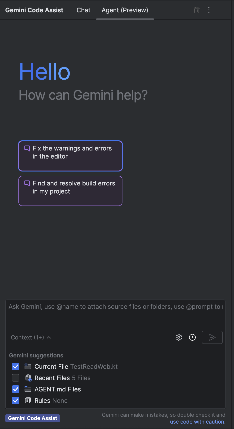 Ngăn theo bối cảnh ở chế độ tác nhân.