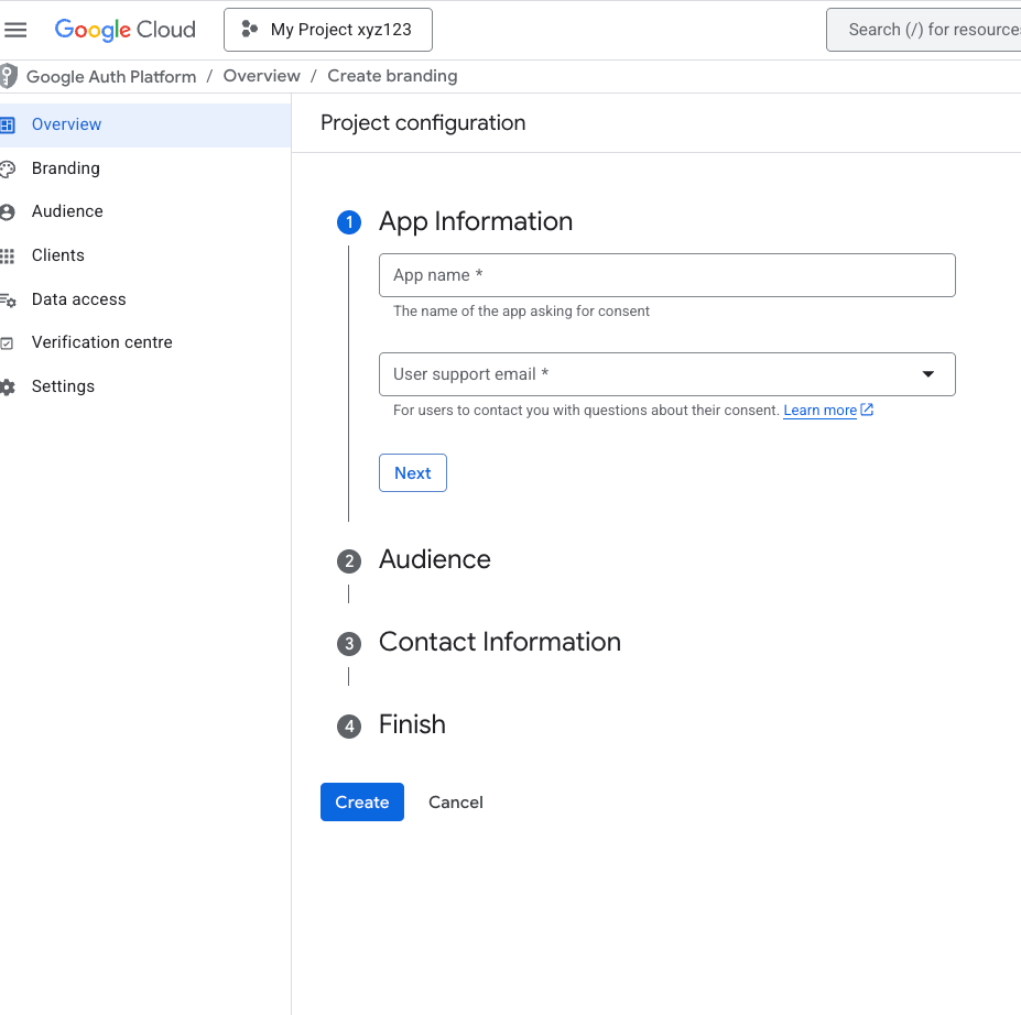 Project configuration