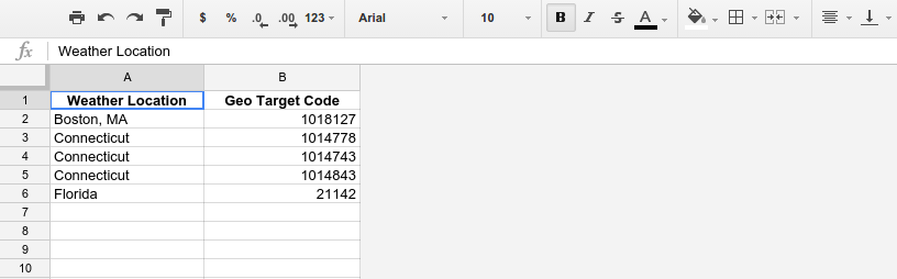Zrzut ekranu arkusza kalkulacyjnego, arkusz 3