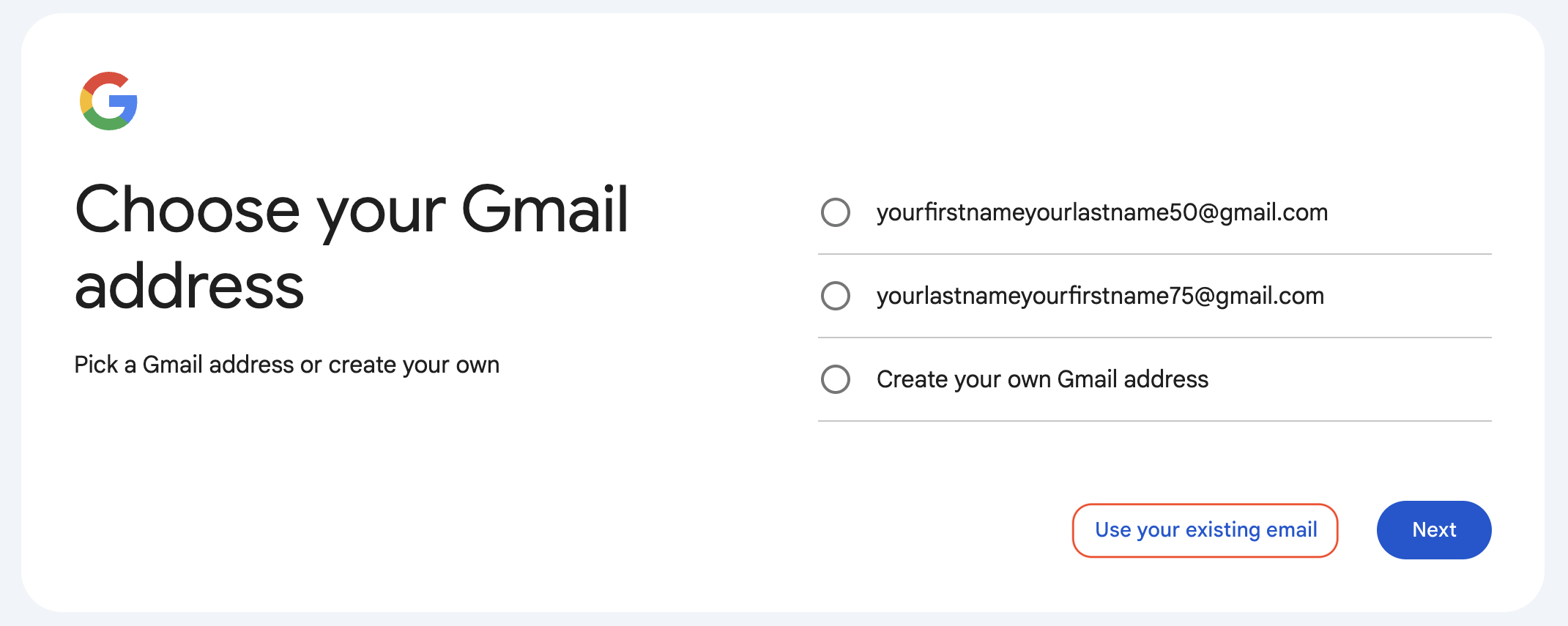 CreateGoogleId