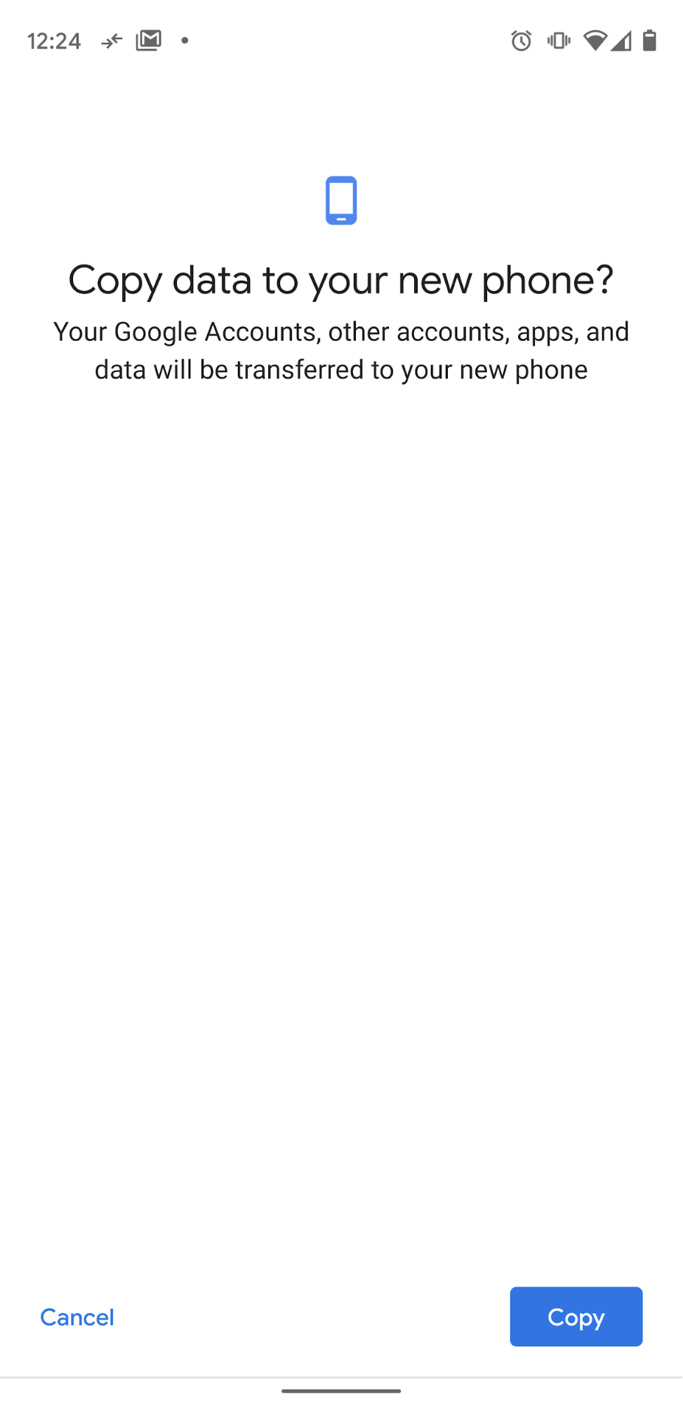 انسخ البيانات إلى هاتفك الجديد.