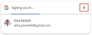 使用 FedCM 的單一工作階段回訪使用者歷程 (已啟用自動登入)