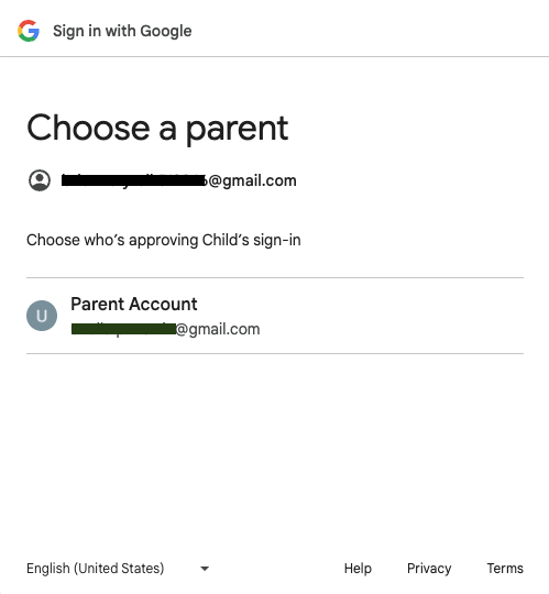 保護者の承認選択ページ