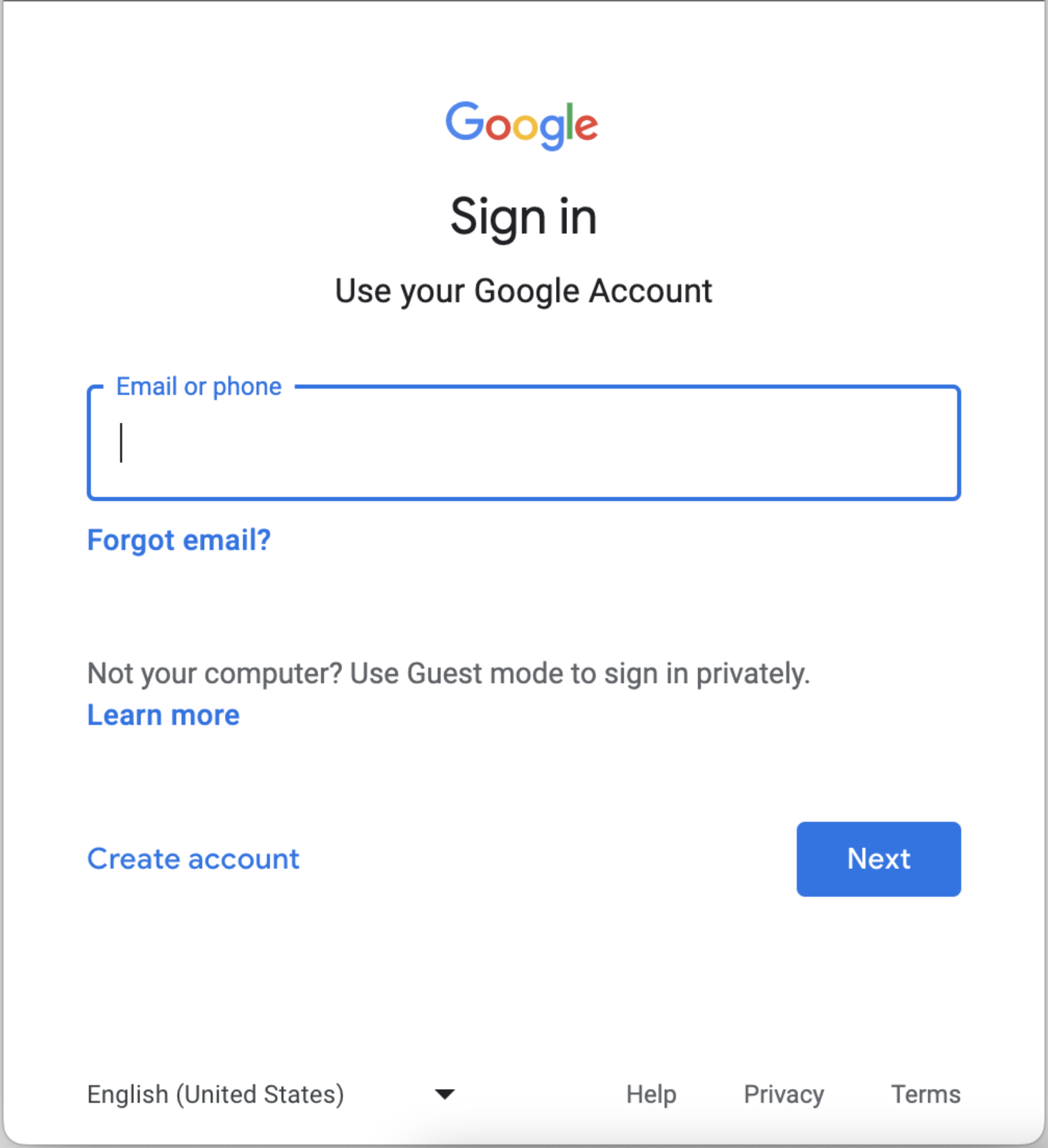 Correo electrónico de Cuenta de Google
