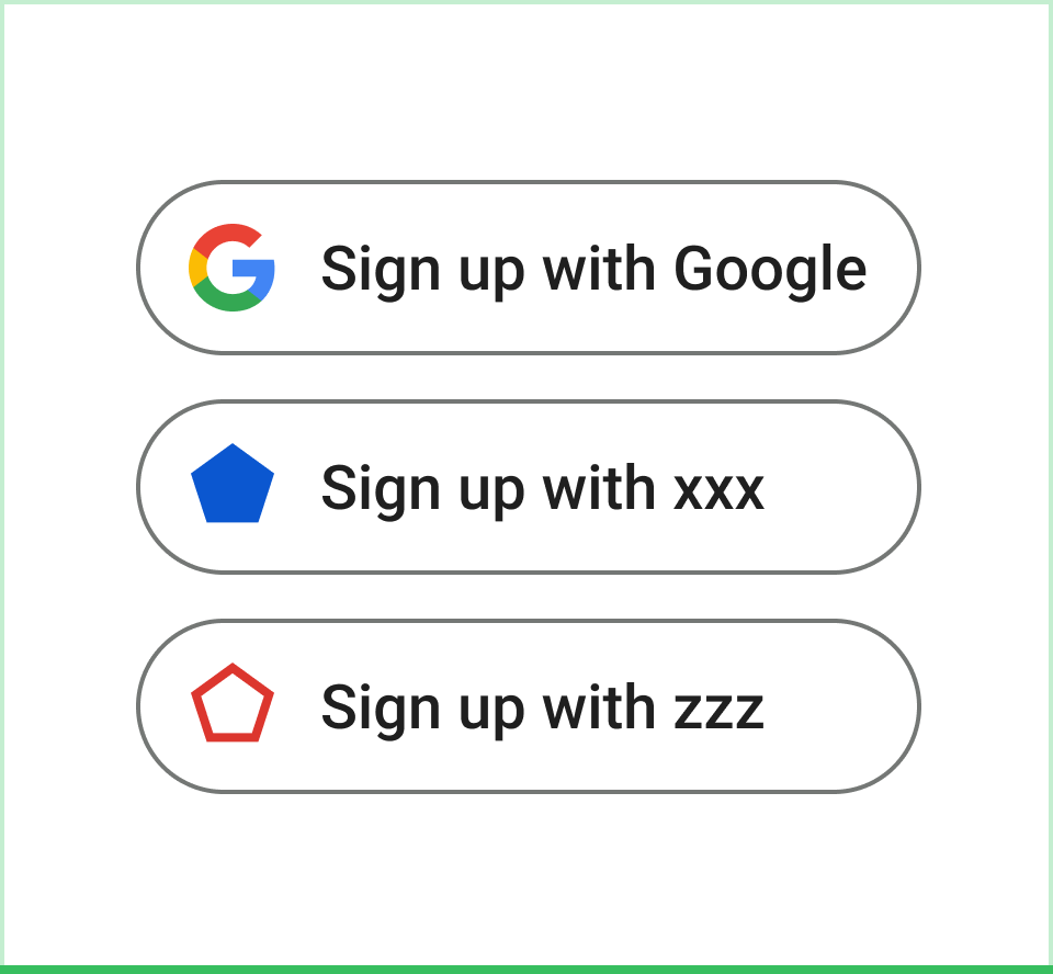 android google signin and facebook login button look completely different -  Stack Overflow