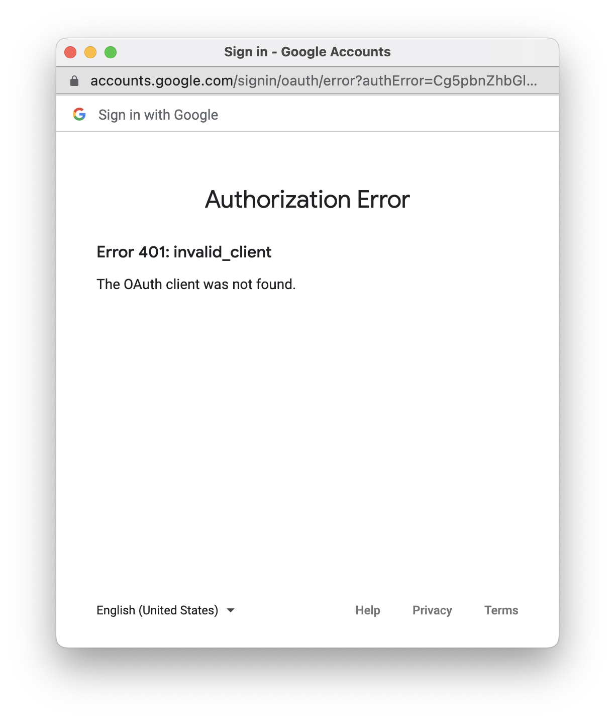 Handle API errors, Google Calendar