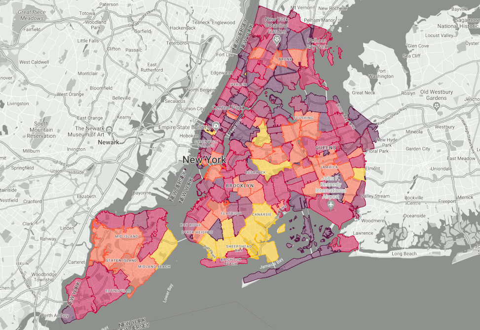न्यूयॉर्क सिटी में पिन कोड के हिसाब से टैक्सी की संख्या (टाइम-लैप्स) न्यूयॉर्क सिटी में पिन कोड के हिसाब से टैक्सी की संख्या (टाइम-लैप्स)