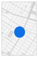 Una mappa con un pallino blu