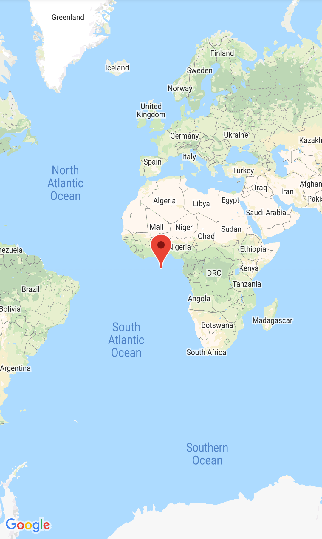 带标记的地图的屏幕截图,地图以空虚岛为中心。