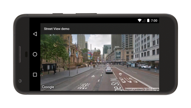 הדגמה של אנימציית Street View בפנורמה