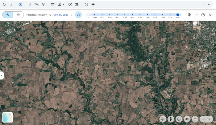 Detect change in historical imagery