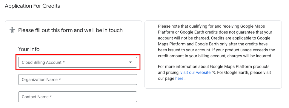 Fill out fields in application
form