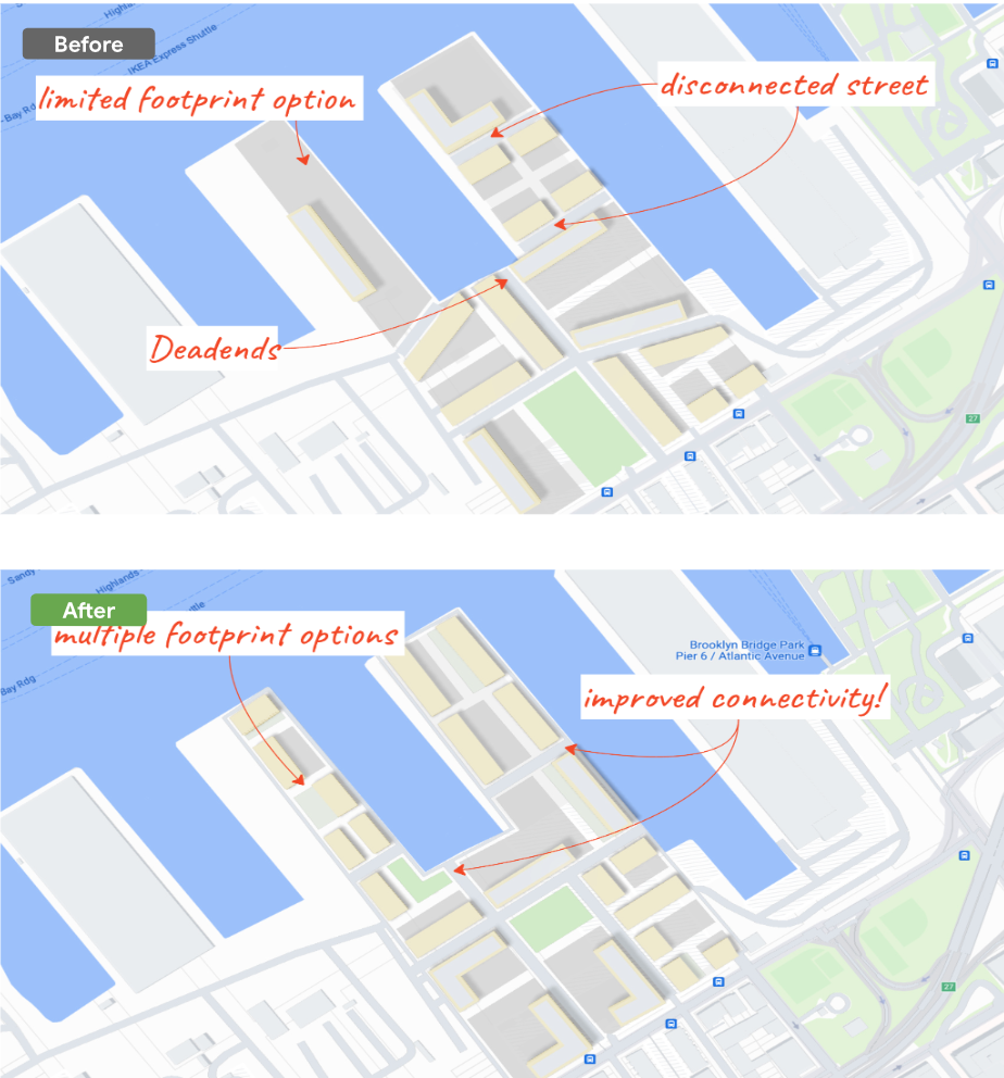 Improved street connectivity functionality