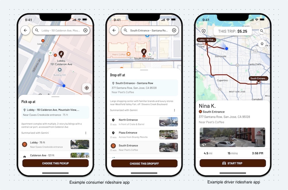 Esempi di app per consumatori e autisti