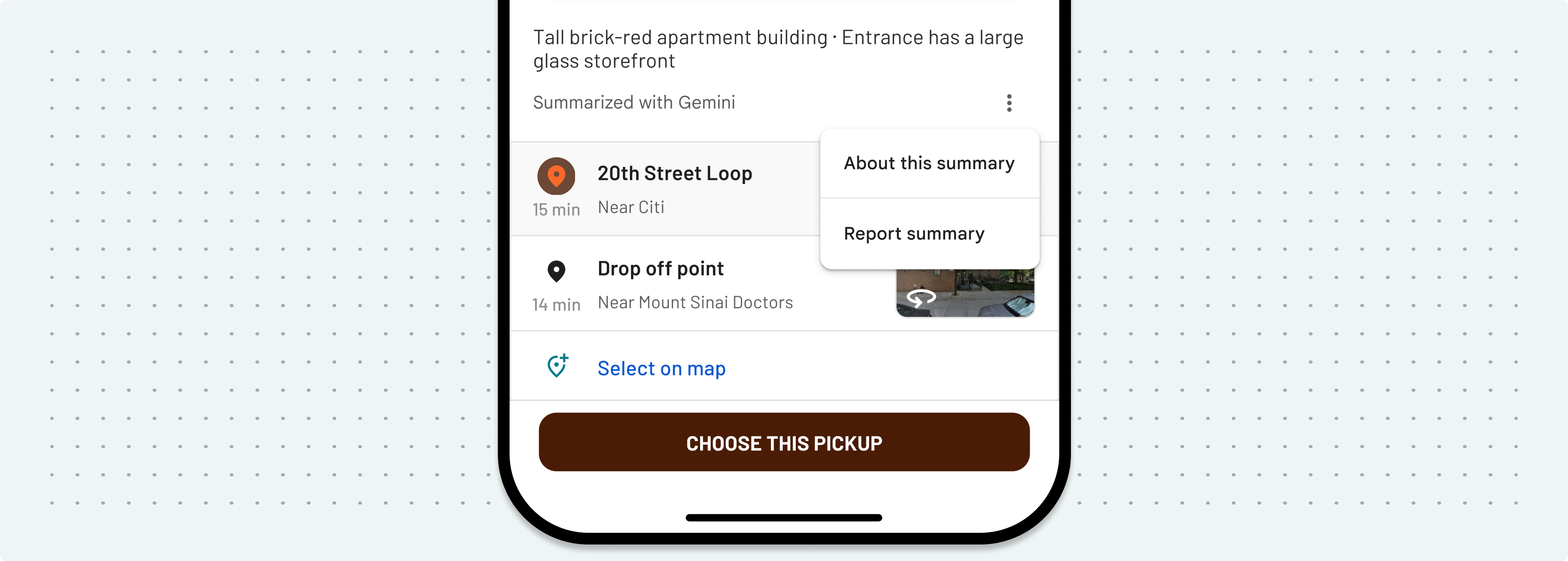 Disclosure for place and area summaries
