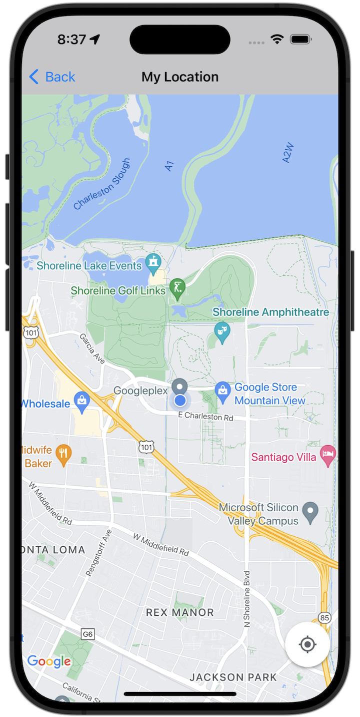 'मेरी जगह की जानकारी' बटन चालू करने की इमेज.