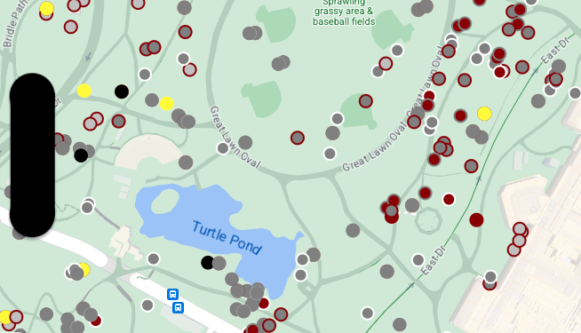Appliquez un style aux entités représentant les couleurs des écureuils.