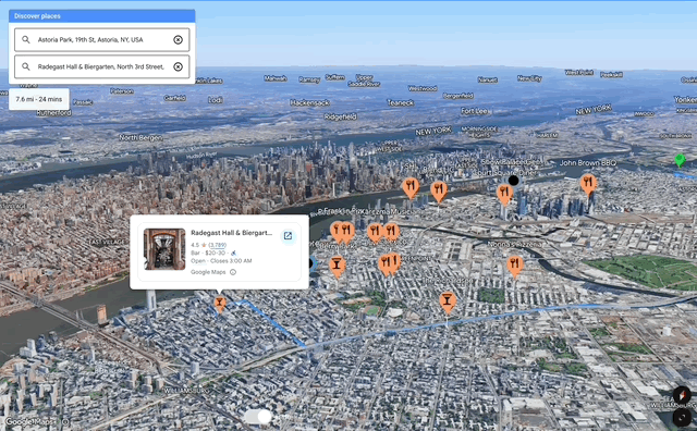 Place search and route finding Example use case for place search and route finding.