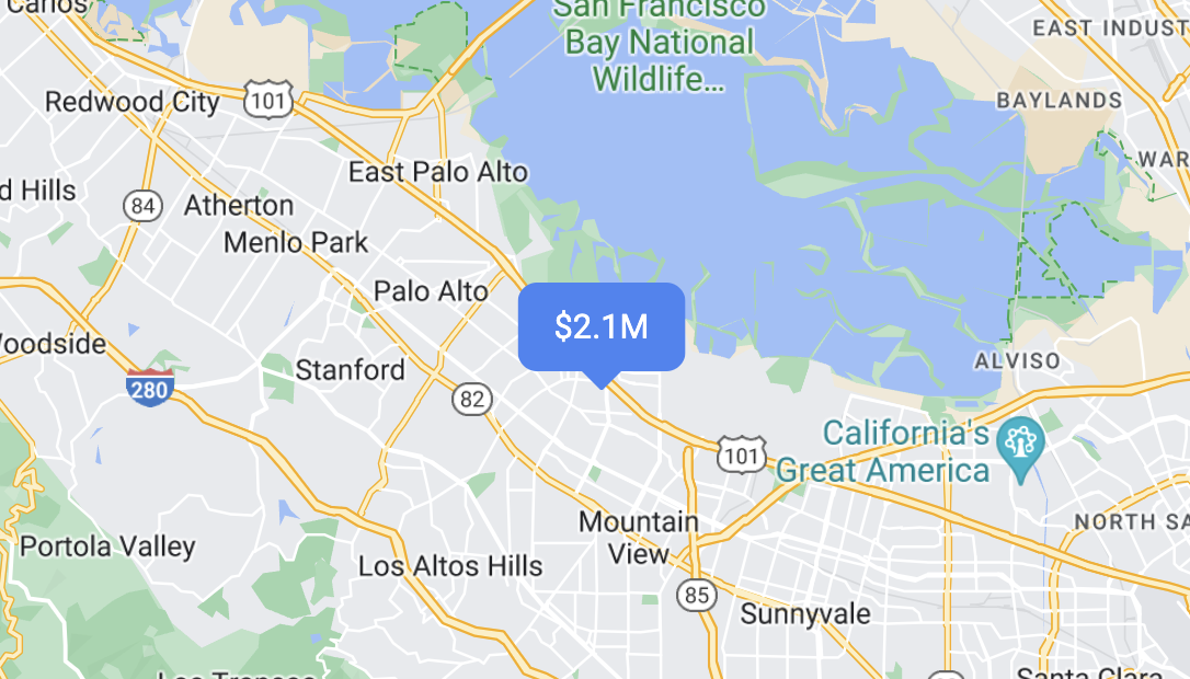 Скриншот, демонстрирующий пользовательский HTML-маркер.