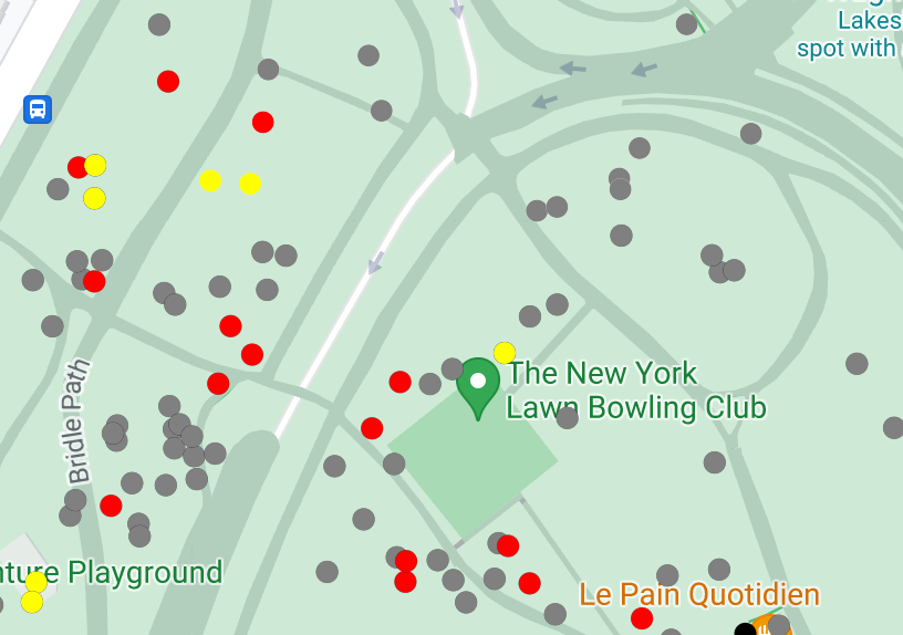 Stil verilmiş nokta verilerini gösteren ekran görüntüsü.