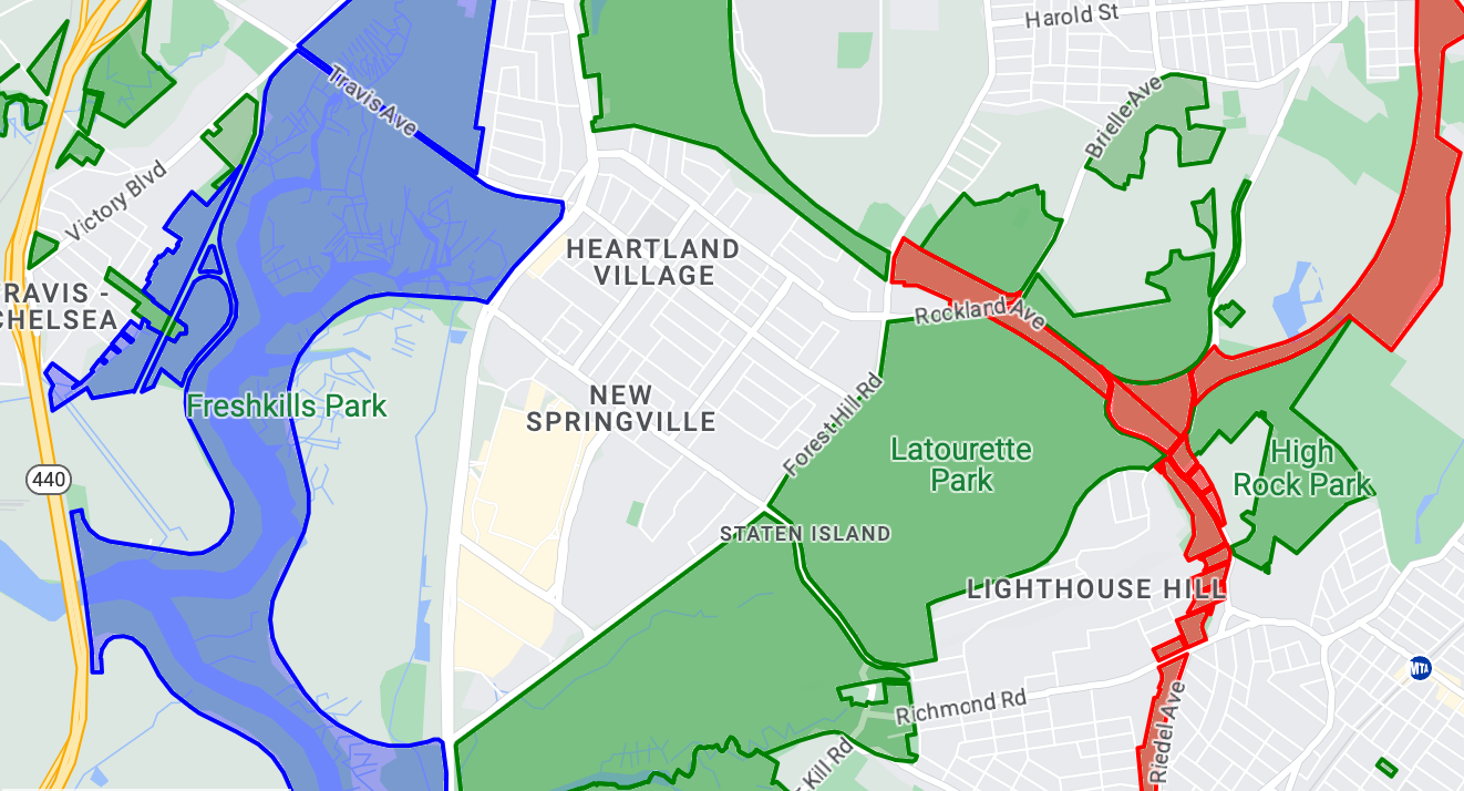 Uno screenshot che mostra i dati poligonali con stile.