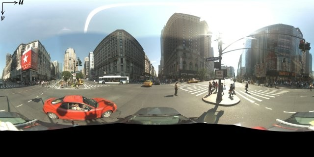Panorama view of a city street