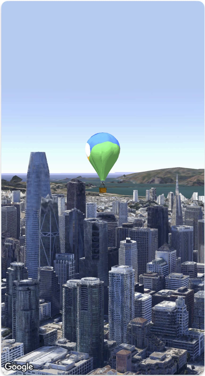 Una visualizzazione della mappa che mostra un modello 3D