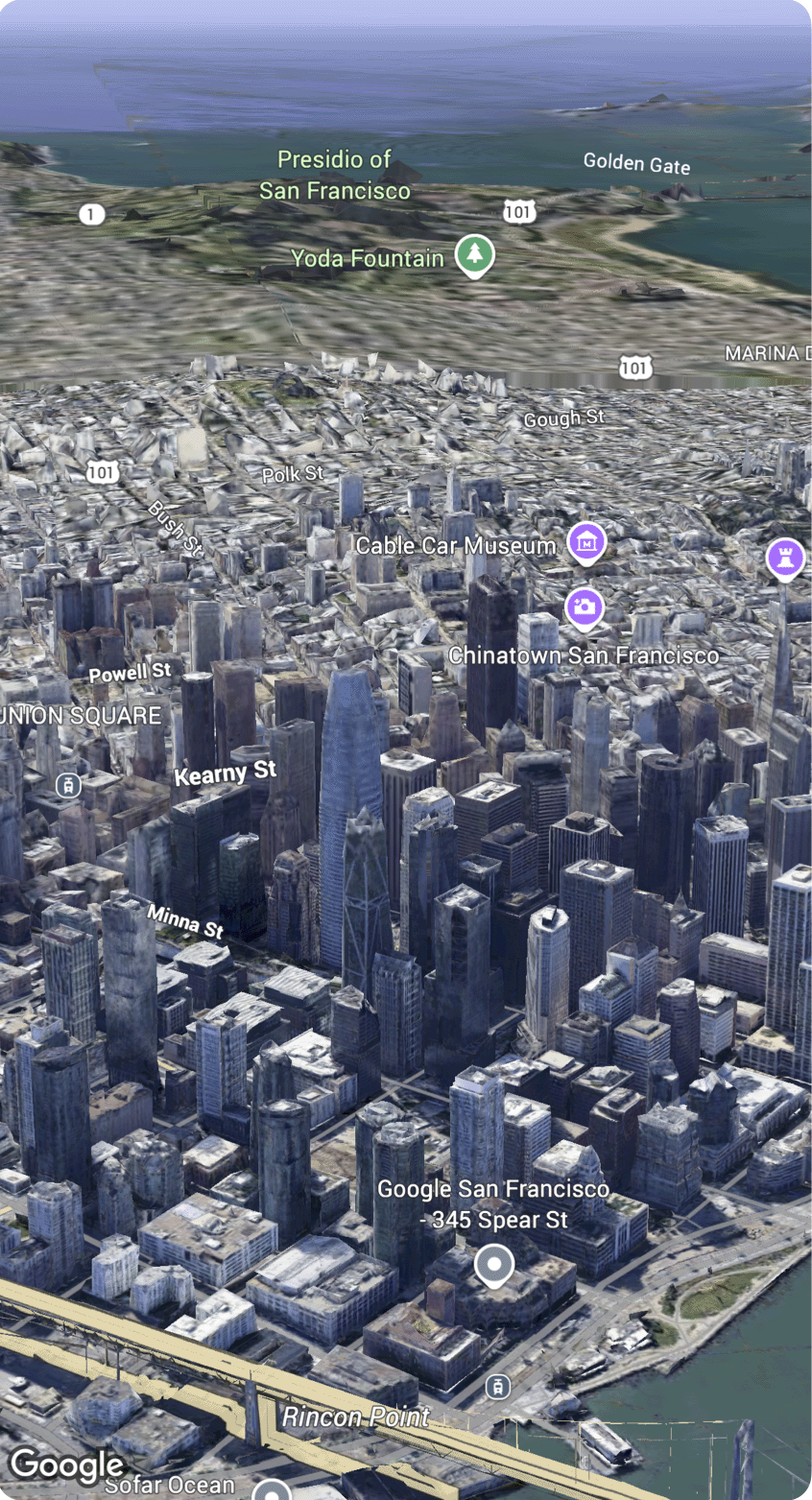 地圖畫面，顯示攝影機控制項限制