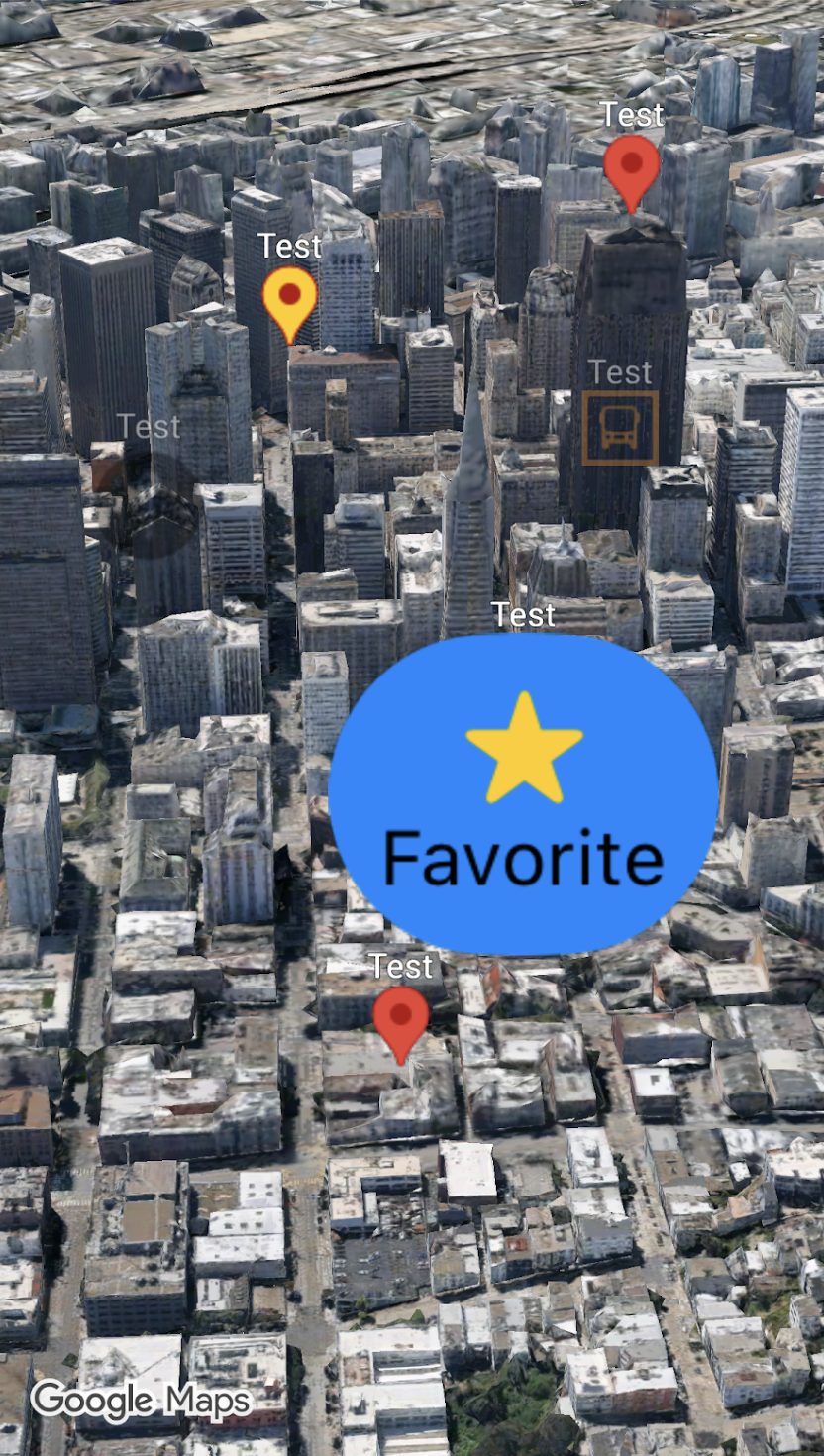 Özel stilli işaretçiler içeren San Francisco haritası
