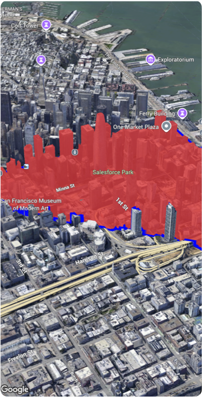 다각형을 보여주는 지도 뷰